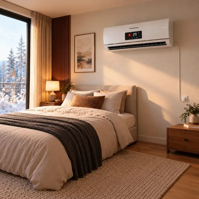 Thermhaus vytápí pokoj v zimě